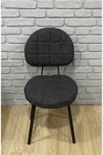 BAMBEDS MOBİLYA 4 Adet Poverty Sandalye Antrasit Gri Mutfak Salon Yemek Odası Sandalyesi Metal Ayak - 2