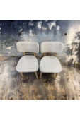 BAMBEDS MOBİLYA Bambeds Mobilya, Wood Bam İskandinav 2li Ahşap Sandalye Krem Mutfak Salon Yemek Odası Sandalyesi - 4