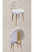 BAMBEDS MOBİLYA 2 Adet Poverty Wood Sandalye Krem Mutfak Salon Yemek Odası Sandalyesi Ahsap Ayak - 3