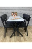 BAMBEDS MOBİLYA Masa Takımı, Yemek Masası, Mutfak Masası, 70x110Beyaz Elma 4lü Sandalye - 2