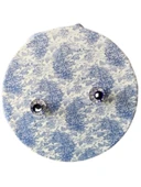 LOOM & LAUREL Jakarlı Dokuma Kumaş 160x160 Yuvarlak Masa Örtüsü Mavi Ağırlıklı thumbnail 1