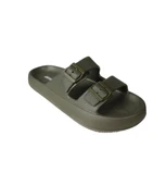 AKINBELLA Erkek Siyah Gri 46-47 Numara Cift Bant Tokalı Kauçuk Taban Deniz Havuz Bahçe Terliği thumbnail 11