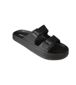 AKINBELLA Erkek Siyah Gri 46-47 Numara Cift Bant Tokalı Kauçuk Taban Deniz Havuz Bahçe Terliği thumbnail 1