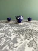 LOOM & LAUREL Jakarlı Dokuma Kumaş 160 X 160 Yuvarlak Masa Örtüsü Gri Ağırlıklı thumbnail 9