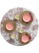 LOOM & LAUREL Jakarlı Dokuma Kumaş 160 X 160 Yuvarlak Masa Örtüsü Bordo Ağırlıklı thumbnail 1