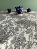 LOOM & LAUREL Jakarlı Dokuma Kumaş 160 X 160 Yuvarlak Masa Örtüsü Gri Ağırlıklı thumbnail 8