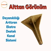 Empoli 16 cm Açık Ceviz Gold 4 Adet Lüks Mobilya Kanepe Koltuk Sehpa Tv Ünitesi Baza Ayağı Seti thumbnail 2