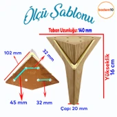 Empoli 16 cm Açık Ceviz Gold 4 Adet Lüks Mobilya Kanepe Koltuk Sehpa Tv Ünitesi Baza Ayağı Seti thumbnail 5