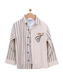TAÇ NAKIŞLI T-SHIRTLU ERKEK GÖMLEK - 1
