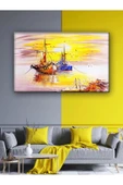 Led Işıklı Gemi Yağlı Boya Stili Tablo - 2