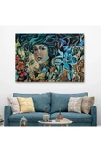 Çiçekler Arasındaki Kadın Duvar Tablosu-3729 - 2