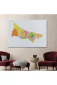 İstanbul İlçeler Haritası Dekoratif Kanvas Tablo 1017 - 2