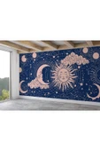 Astroloji Retro Uzay Güneş Ay Bulut Duvar Duvar Kağıdı-5535 - 2