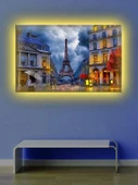 Led Işıklı Paris Sokak Gecesi Tablosu - 1