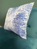 LOOM & LAUREL Jakarlı Dokuma Kumaş Kırlent 45x43 cm (İçi Dolu) Mavi Ağırlıklı thumbnail 4