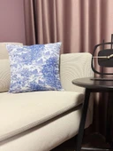 LOOM & LAUREL Jakarlı Dokuma Kumaş Kırlent 45x43 cm (İçi Dolu) Mavi Ağırlıklı thumbnail 7