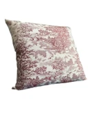 LOOM & LAUREL Jakarlı Dokuma Kumaş Kırlent 45x43 cm (İçi Dolu) Bordo Ağırlıklı thumbnail 2