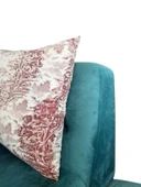 LOOM & LAUREL Jakarlı Dokuma Kumaş Kırlent 45x43 cm (İçi Dolu) Bordo Ağırlıklı thumbnail 9