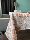 LOOM & LAUREL Jakarlı Dokuma Kumaş Masa Örtüsü Açık Kahverengi Ağırlıklı thumbnail 1