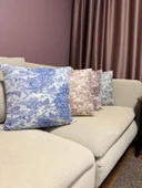 LOOM & LAUREL Jakarlı Dokuma Kumaş Kırlent 45x43 cm (İçi Dolu) Mavi Ağırlıklı thumbnail 8