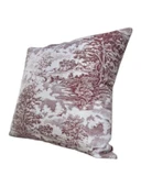 LOOM & LAUREL Jakarlı Dokuma Kumaş Kırlent 45x43 cm (İçi Dolu) Bordo Ağırlıklı thumbnail 1