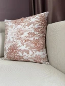 LOOM & LAUREL Jakarlı Dokuma Kumaş Kırlent 45x43 cm (İçi Dolu) Açık Kahverengi Ağırlıklı thumbnail 7