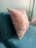 LOOM & LAUREL Jakarlı Dokuma Kumaş Kırlent 45x43 cm (İçi Dolu) Açık Kahverengi Ağırlıklı thumbnail 5