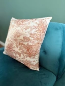 LOOM & LAUREL Jakarlı Dokuma Kumaş Kırlent 45x43 cm (İçi Dolu) Açık Kahverengi Ağırlıklı thumbnail 4