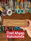 Kadifemsi Çekimiyle Usta İşçilik Şeffaf Ateş Kehribar Tesbih - 2