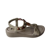 YAZKIŞ Kadın Siyah Ten Cilt Tek Bantlı Üzeri ve Bileği Taşlı 4cm Arkası Lastikli Kalın Taban Sandale thumbnail 6