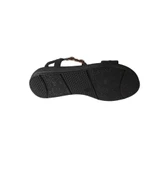 YAZKIŞ Kadın Siyah Ten Cilt Tek Bantlı Üzeri ve Bileği Taşlı 4cm Arkası Lastikli Kalın Taban Sandale thumbnail 19