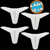 Mobilya Kanepe Sehpa TV Ünitesi Koltuk Ayağı 10 cm Beyaz Baza Ayak 4 Adet thumbnail 1