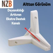 Mobilya Kanepe Sehpa TV Ünitesi Koltuk Ayağı 10 cm Beyaz Baza Ayak 4 Adet thumbnail 6