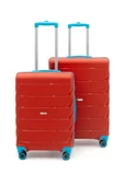 Copella Polipropilen & Kırılmaz 2'li Valiz Seti Büyük & Orta - Kırmızı - 1