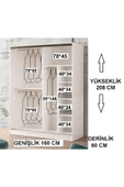 beenal Venüs Sürgülü Gardırop 160 Cm - Parlak Beyaz - 3