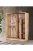 beenal Venüs Sürgülü Gardırop 180 Cm Sonoma Ceviz - P.beyaz - 2