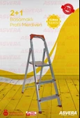 ASVERA 2+1 Basamaklı Profil Merdiven – Hafif, Kaymaz, Ev & İş Yeri Kullanımı İçin thumbnail 1