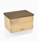 Woodsaka Mutfak İçin Sağlıklı Ahşap Saklama Kutusu - Mini Organizer - Model 4 - Gürgen & Ceviz - 23.8cm x 9.8cm x 9cm - 1