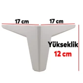 Mobilya Tv Ünitesi Çekyat Koltuk Kanepe Destek Baza Ayağı 12 Cm Beyaz Ayakları 6'lı Set thumbnail 2