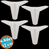 Mobilya Kanepe Sehpa Puf Koltuk Ayağı 12 cm Beyaz Baza Ayak 4 Adet thumbnail 1
