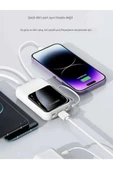 QASUL Kendinden Kablolu Taşınabilir Pratik 10000 MAH Powerbank Led Göstergeli Güç Deposu - 7