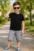 ERKEK ÇOCUK ŞORT CEPLİ RENKLİ BASKILI D3 - 6