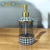 Kaz Ayağı Desenli Cam Sıvı Sabunluk - 1