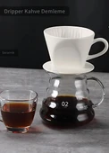V60 02 Seramik Dripper Kahve Demleme Ekipmanı Aparatı Kırmızı - 2