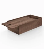 Woodsaka Reka Peçete Kutusu - Kayar Kapaklı - Ceviz - 23.8cm x 14.8cm x 7.5cm - 4