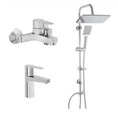 Artema Nora S Banyo Bataryası + Lavabo Bataryası + Doppo Long Duş Seti thumbnail 1