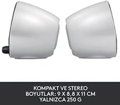 Logitech Z120 Kompakt Stereo USB Destekli Hoparlör, 2.0, 3.5 mm Giriş, Sağ Hoparlörde Güç ve Ses Düzeyi Kontrolleri, 1.2 W, Beyaz - 5