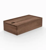 Woodsaka Reka Peçete Kutusu - Kayar Kapaklı - Ceviz - 23.8cm x 14.8cm x 7.5cm - 3