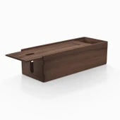 Woodsaka Reka Kablo Yönetim Kutusu ve Organizer & Güvenlik İstasyonu - Kayar Kapaklı - Ceviz - 32cm x 15cm x 11cm - 6