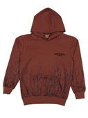 MILANO BASKILI KAPÜŞONLU ERKEK SWEATSHIRT - 1